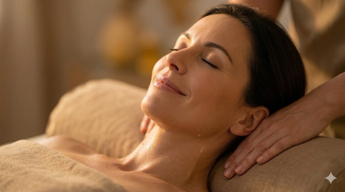 Relaxing massage therapy session promoting mental wellness
